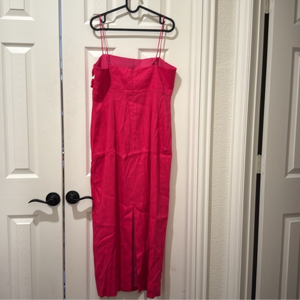 NWT Antonio Melani Dottie Textured Linen Square Neck Sleeveless Midi dress - Picture 6 of 7